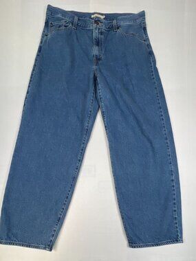 Levi’s Women 32 x 30 Baggy Dad Premium Blue Denim Wide Leg Jeans